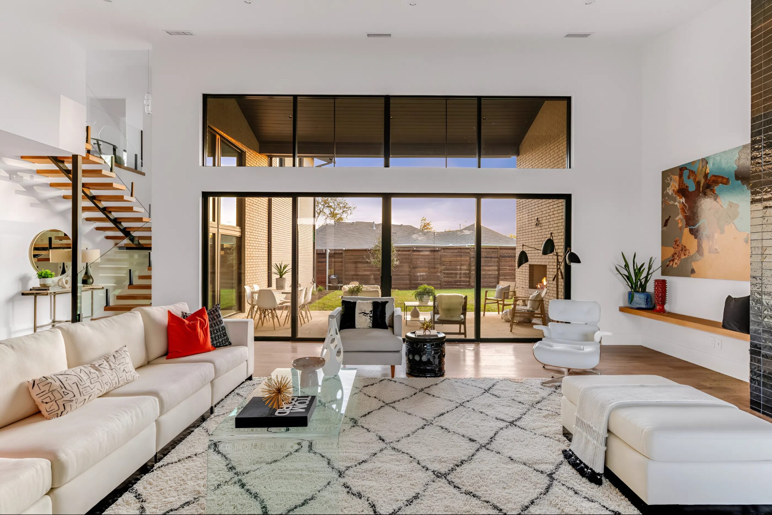 Living room with cohesive neutral wall colors and natural lighting, showcasing interior work by a painter in Annapolis, MD